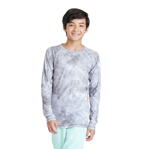 Boys' Long Sleeve Fitted Performance Crewneck T-Shirt All in Motion™ Gray Size S - Picture 1 of 1